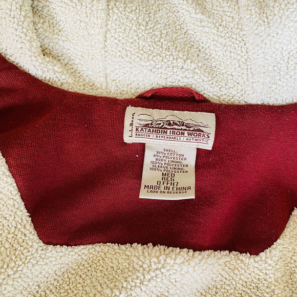 L.L. Bean Mens Katahdin Iron Works Heavyweight Hooded Sherpa Cotton Sweatshirt - Picture 7 of 10